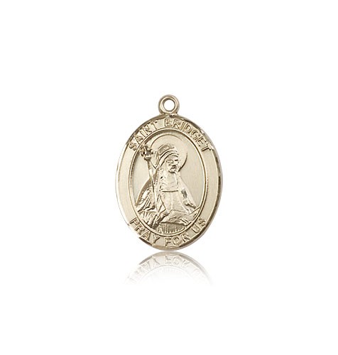 St. Bridget of Sweden Medal, 14 Karat Gold, Medium - 14 KT Yellow Gold