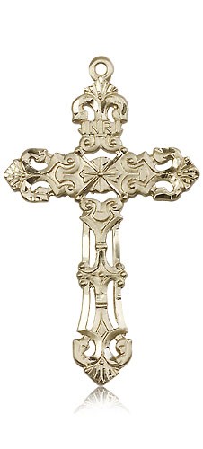 Cross Pendant, 14 Karat Gold - 14 KT Yellow Gold