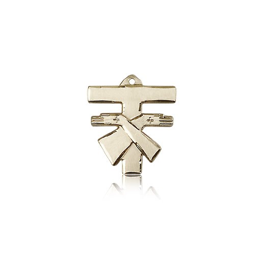 Franciscan Cross Pendant, 14 Karat Gold - 14 KT Yellow Gold