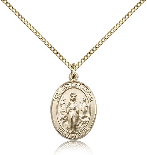 Our Lady of Knock Medal, Gold Filled, Medium - Gold-tone
