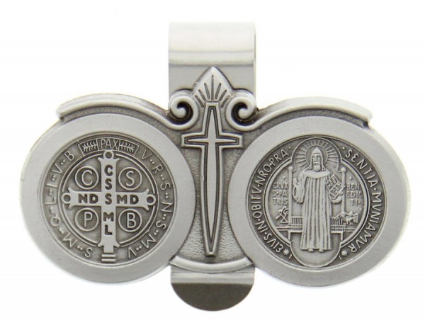 St. Benedict Auto Visor Clip - Silver-tone
