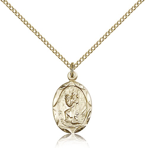 St. Christopher Medal, Gold Filled - Gold-tone