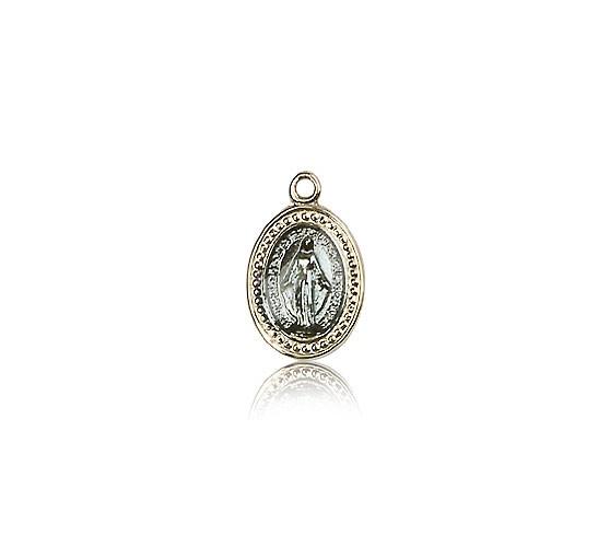 Miraculous Medal, 14 Karat Gold - 14 KT Yellow Gold