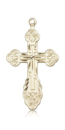 Cross Pendant, 14 Karat Gold - 14 KT Yellow Gold