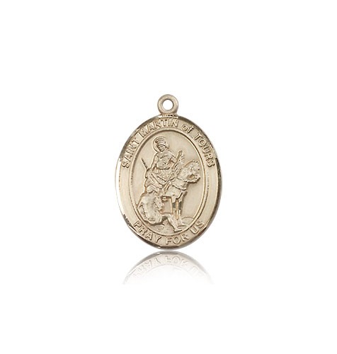 St. Martin of Tours Medal, 14 Karat Gold, Medium - 14 KT Yellow Gold