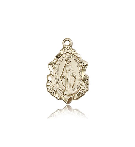 Miraculous Medal, 14 Karat Gold - 14 KT Yellow Gold