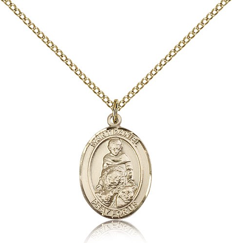 St. Daniel Medal, Gold Filled, Medium - Gold-tone