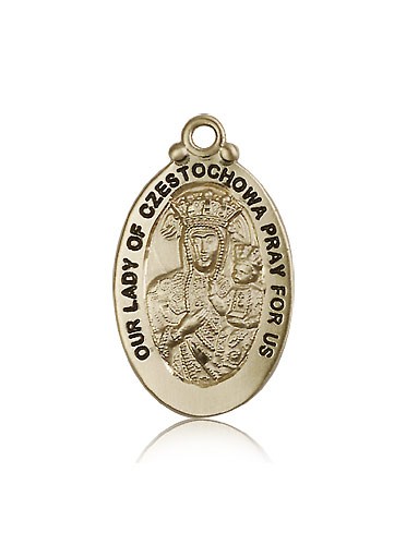 Our Lady of Czestochowa Medal, 14 Karat Gold - 14 KT Yellow Gold