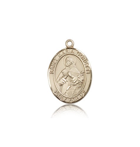 St. Maria Goretti Medal, 14 Karat Gold, Large - 14 KT Yellow Gold