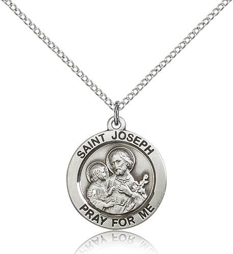 St. Joseph Medal, Sterling Silver - Sterling Silver