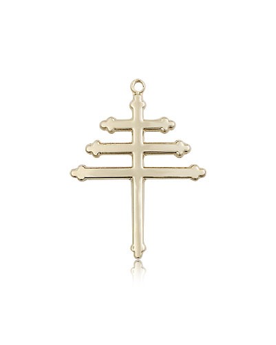 Marionite Cross Pendant, 14 Karat Gold - 14 KT Yellow Gold