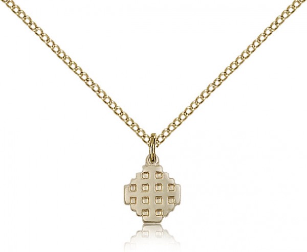 Jerusalem Cross Pendant, Gold Filled - Gold-tone