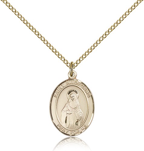 St. Hildegard Von Bingen Medal, Gold Filled, Medium - Gold-tone