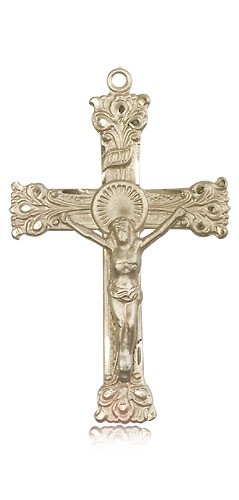 Crucifix Pendant, 14 Karat Gold - 14 KT Yellow Gold