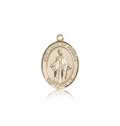 Our Lady of Africa Medal, 14 Karat Gold, Medium - 14 KT Yellow Gold
