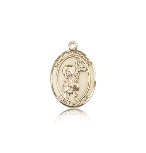 St. Stephanie Medal, 14 Karat Gold, Medium - 14 KT Yellow Gold