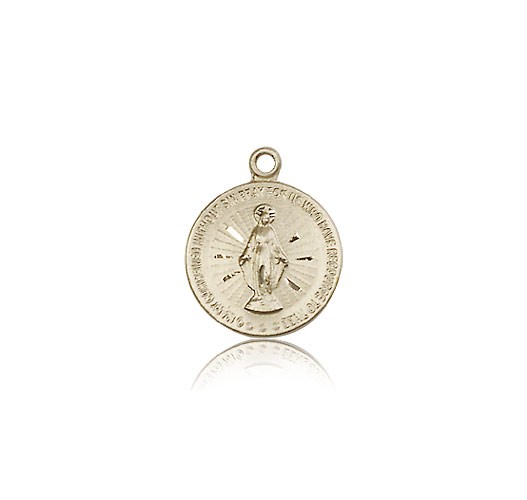 Miraculous Medal, 14 Karat Gold - 14 KT Yellow Gold