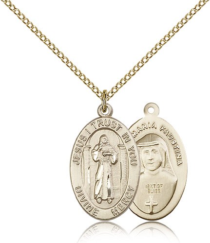 Divine Mercy Medal, Gold Filled - Gold-tone