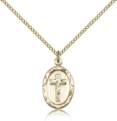 Crucifix Pendant, Gold Filled - Gold-tone