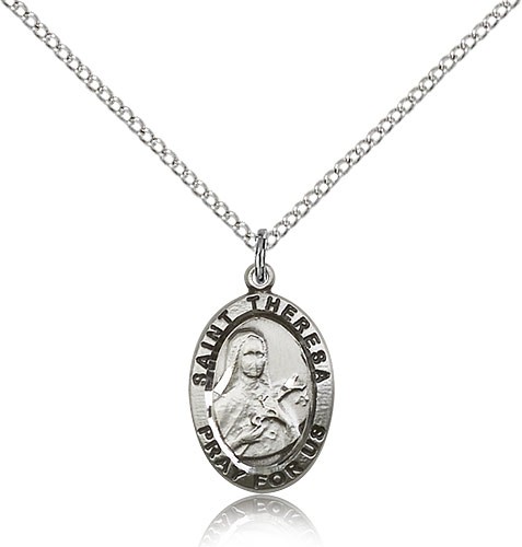 St. Theresa Medal, Sterling Silver - Sterling Silver