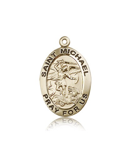 St. Michael the Archangel Medal, 14 Karat Gold - 14 KT Yellow Gold