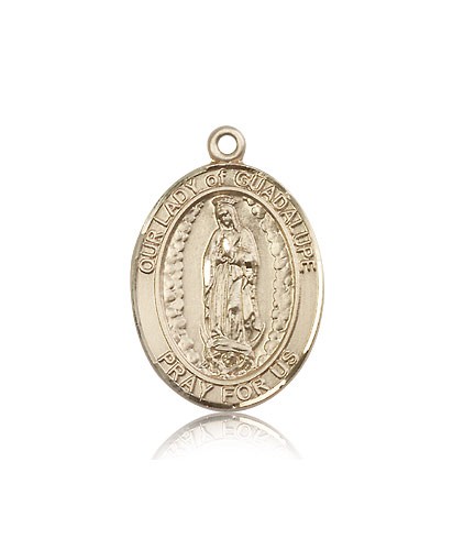 Our Lady of Guadalupe Medal, 14 Karat Gold, Large - 14 KT Yellow Gold