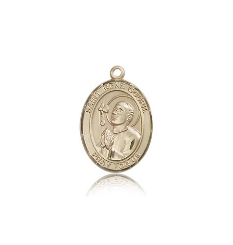 St. Rene Goupil Medal, 14 Karat Gold, Medium - 14 KT Yellow Gold