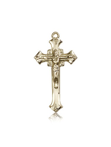 Crucifix Pendant, 14 Karat Gold - 14 KT Yellow Gold
