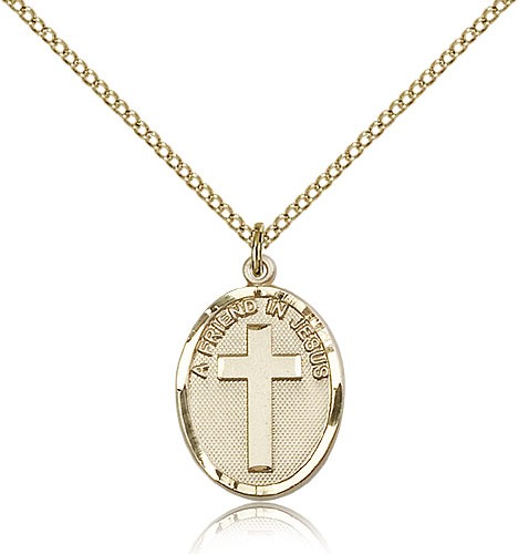 A Friend In Jesus Medal, Gold Filled - Gold-tone