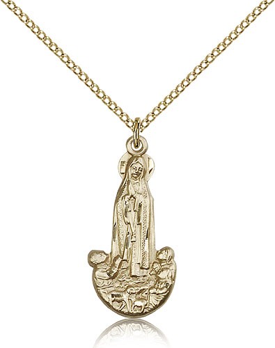 Our Lady of Fatima Medal, Gold Filled - Gold-tone