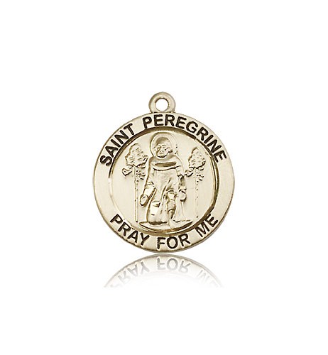 St. Peregrine Medal, 14 Karat Gold - 14 KT Yellow Gold