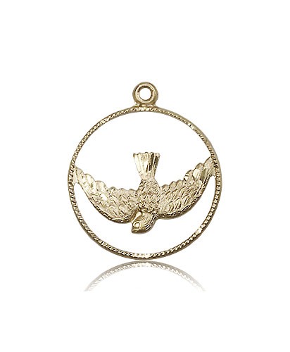 Holy Spirit Medal, 14 Karat Gold - 14 KT Yellow Gold