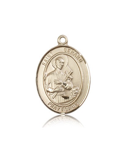 St. Gerard Majella Medal, 14 Karat Gold, Large - 14 KT Yellow Gold