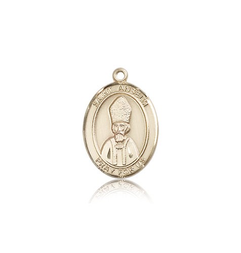 St. Anselm of Canterbury Medal, 14 Karat Gold, Medium - 14 KT Yellow Gold