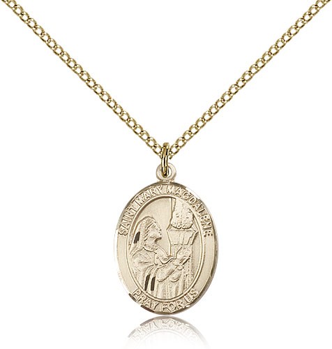 St. Mary Magdalene Medal, Gold Filled, Medium - Gold-tone
