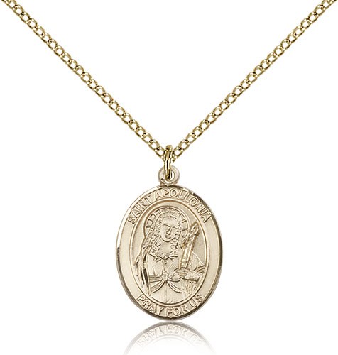 St. Apollonia Medal, Gold Filled, Medium - Gold-tone