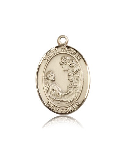 St. Cecilia Medal, 14 Karat Gold, Large - 14 KT Yellow Gold