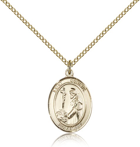 St. Dominic De Guzman Medal, Gold Filled, Medium - Gold-tone