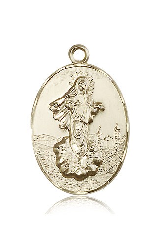 Our Lady of Medugorje Medal, 14 Karat Gold - 14 KT Yellow Gold