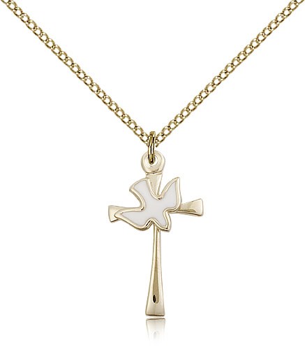 Holy Sprit Cross Pendant, Gold Filled - Gold-tone