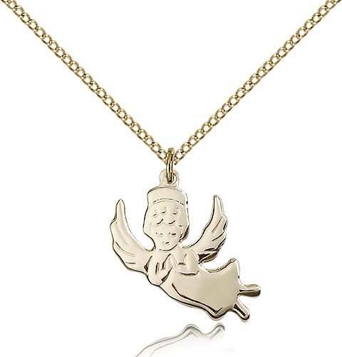 Angel Medal, Gold Filled - Gold-tone