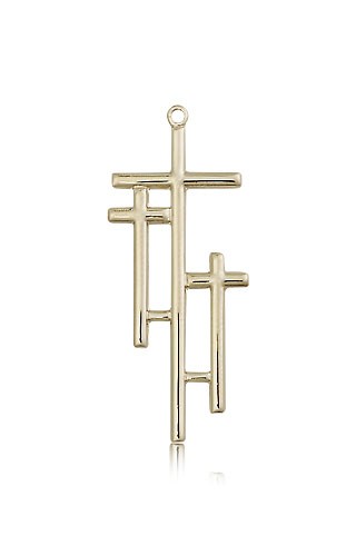 Cross Pendant, 14 Karat Gold - 14 KT Yellow Gold