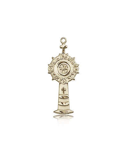 Monstrance Medal, 14 Karat Gold - 14 KT Yellow Gold