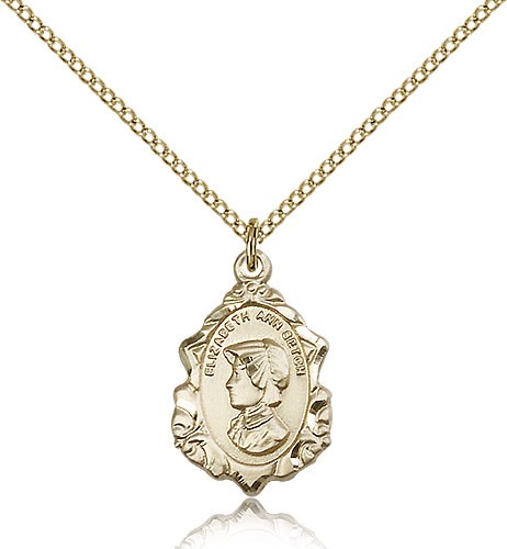St. Elizabeth Ann Seton Medal, Gold Filled - Gold-tone