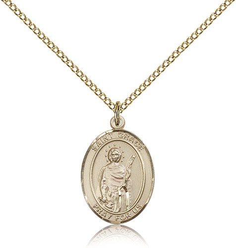 St. Grace Medal, Gold Filled, Medium - Gold-tone