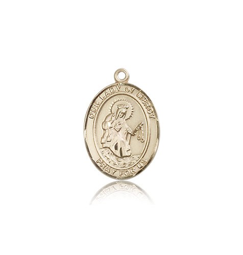 Our Lady of Mercy Medal, 14 Karat Gold, Medium - 14 KT Yellow Gold