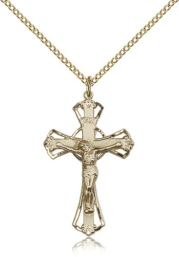 Crucifix Pendant, Gold Filled - Gold-tone