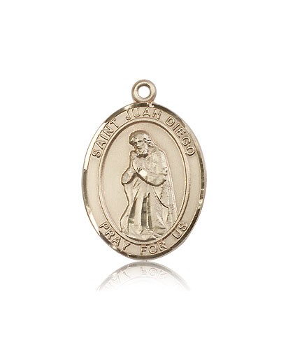 St. Juan Diego Medal, 14 Karat Gold, Large - 14 KT Yellow Gold
