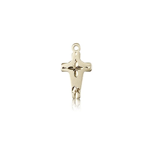Cross Pendant, 14 Karat Gold - 14 KT Yellow Gold