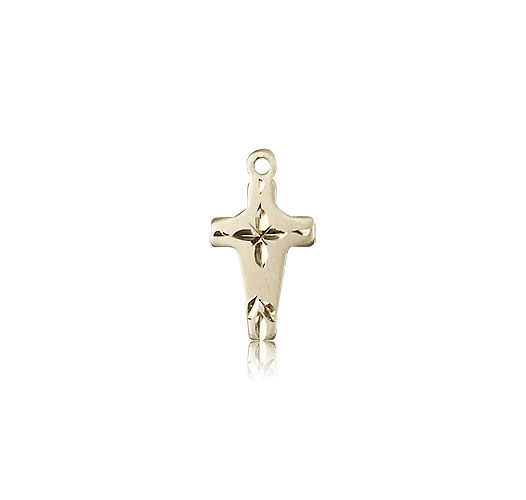 Cross Pendant, 14 Karat Gold - 14 KT Yellow Gold